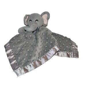 Pro Goleem Gray Elephant Lovey Security Blanket Minky Dot Satin crinkle ears